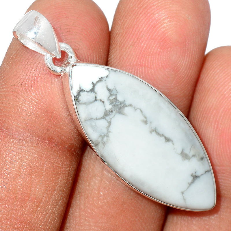 1.7" White Howlite Pendants - WHOP673