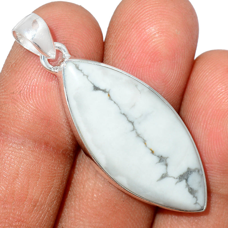 1.7" White Howlite Pendants - WHOP675