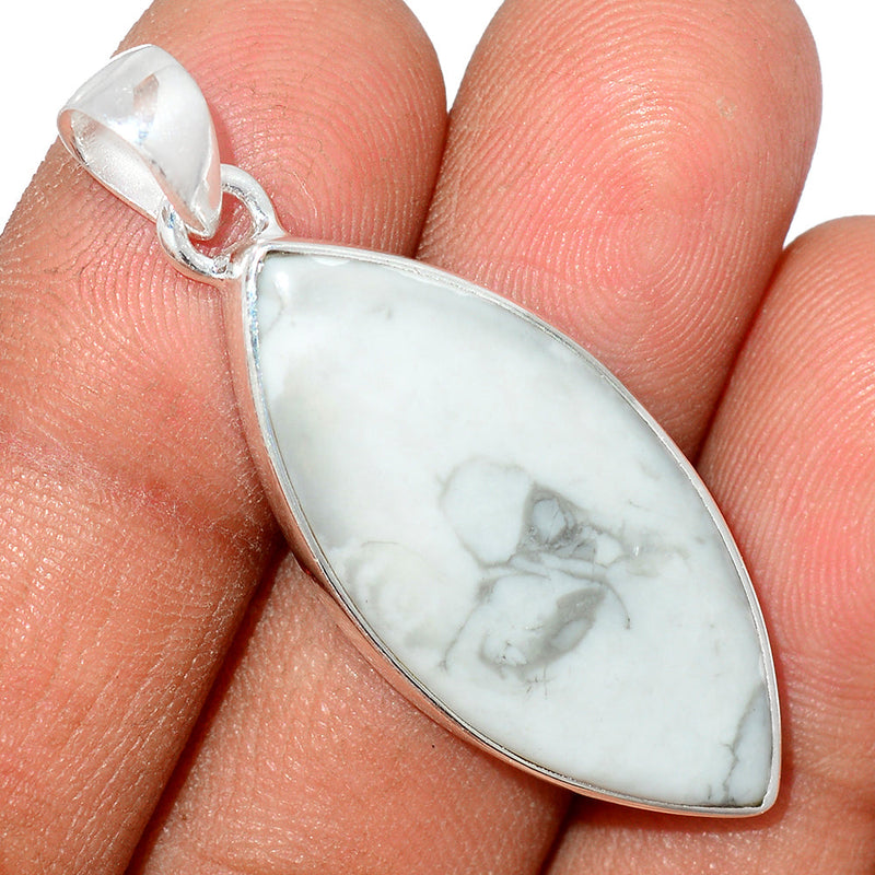 1.7" White Howlite Pendants - WHOP677
