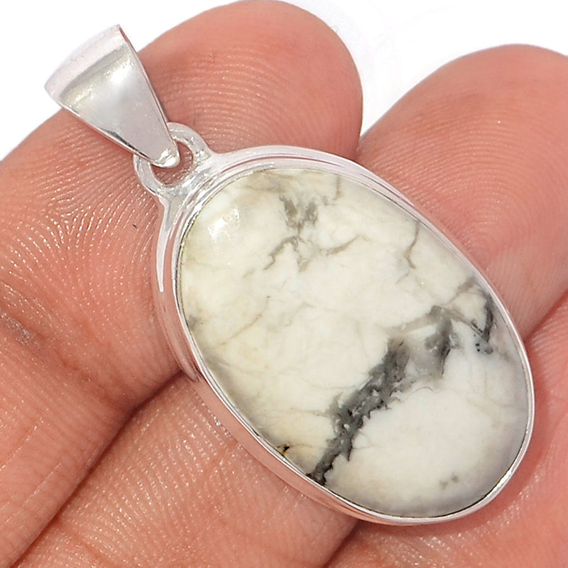 1.5" White Howlite Pendants - WHOP680