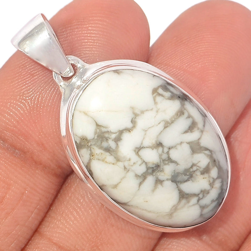 1.6" White Howlite Pendants - WHOP686