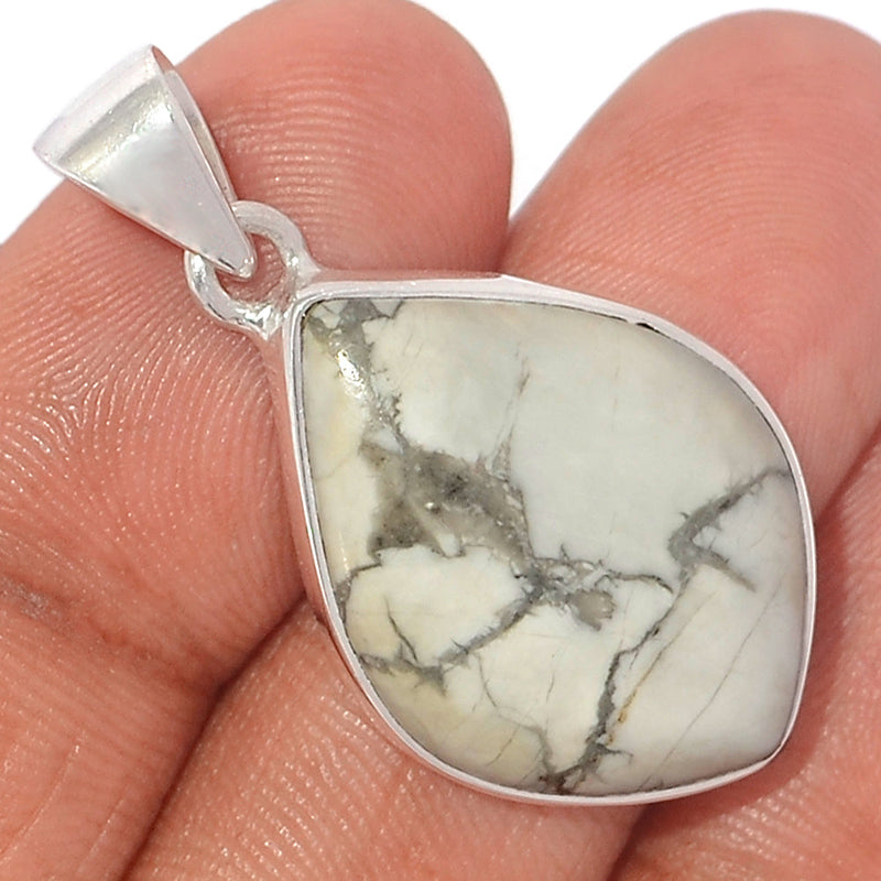 1.5" White Howlite Pendants - WHOP687