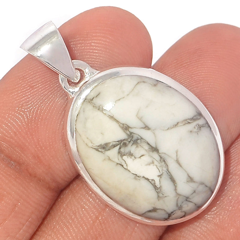 1.5" White Howlite Pendants - WHOP690