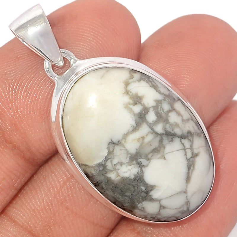 1.6" White Howlite Pendants - WHOP691