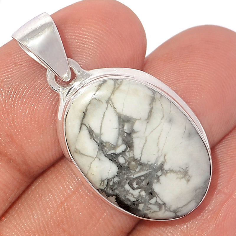 1.5" White Howlite Pendants - WHOP694