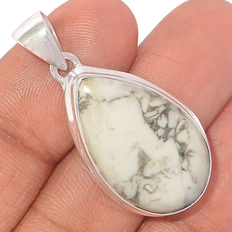 1.5" White Howlite Pendants - WHOP695