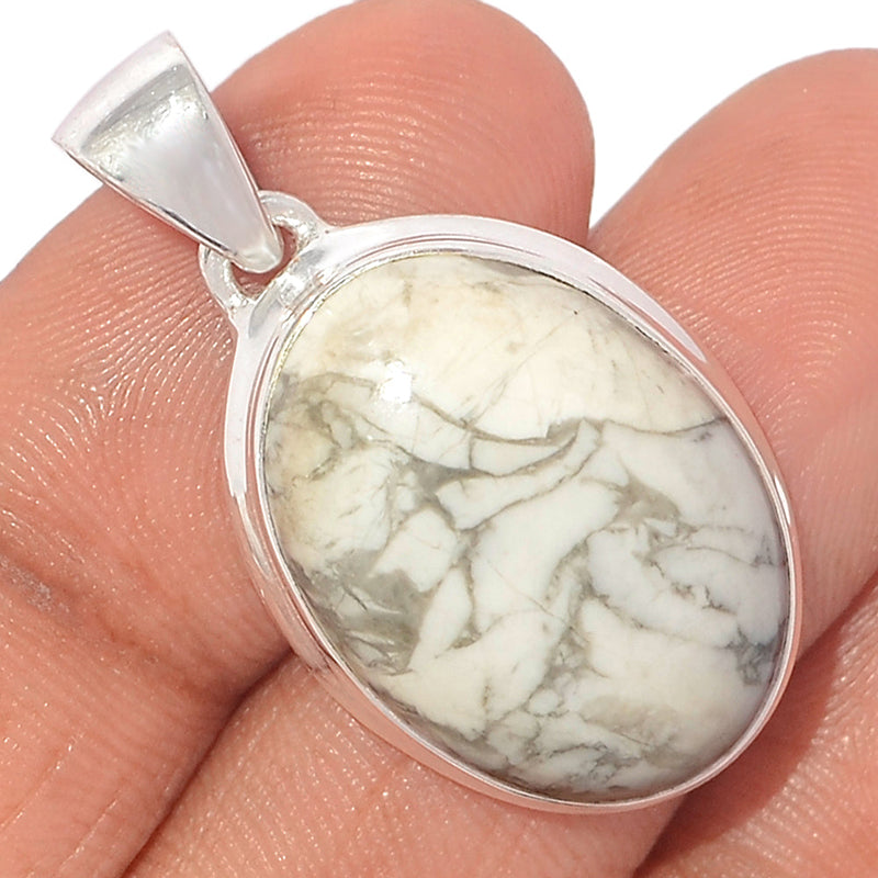 1.3" White Howlite Pendants - WHOP696