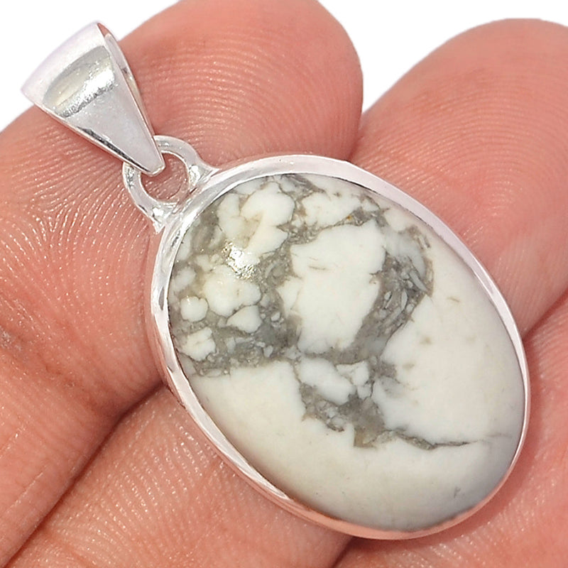 1.5" White Howlite Pendants - WHOP697
