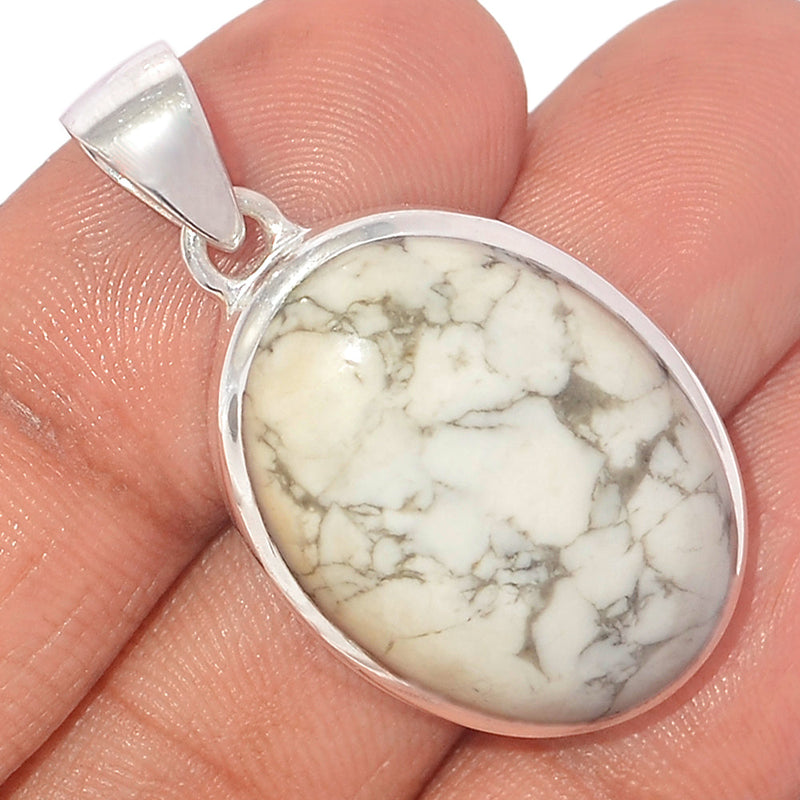 1.5" White Howlite Pendants - WHOP699
