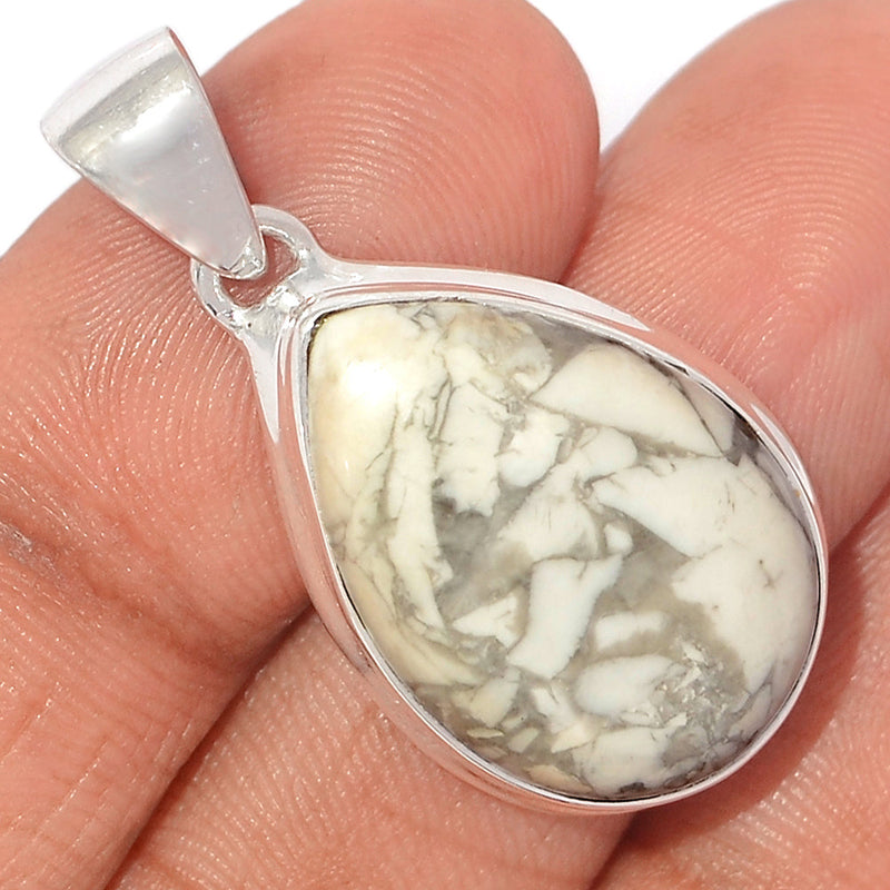 1.3" White Howlite Pendants - WHOP709