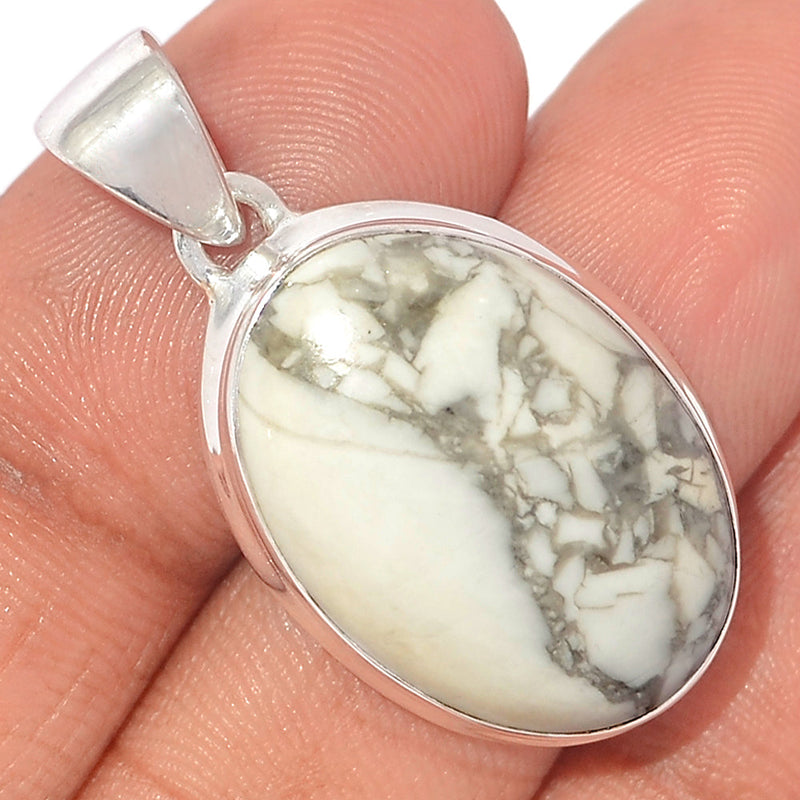 1.5" White Howlite Pendants - WHOP716