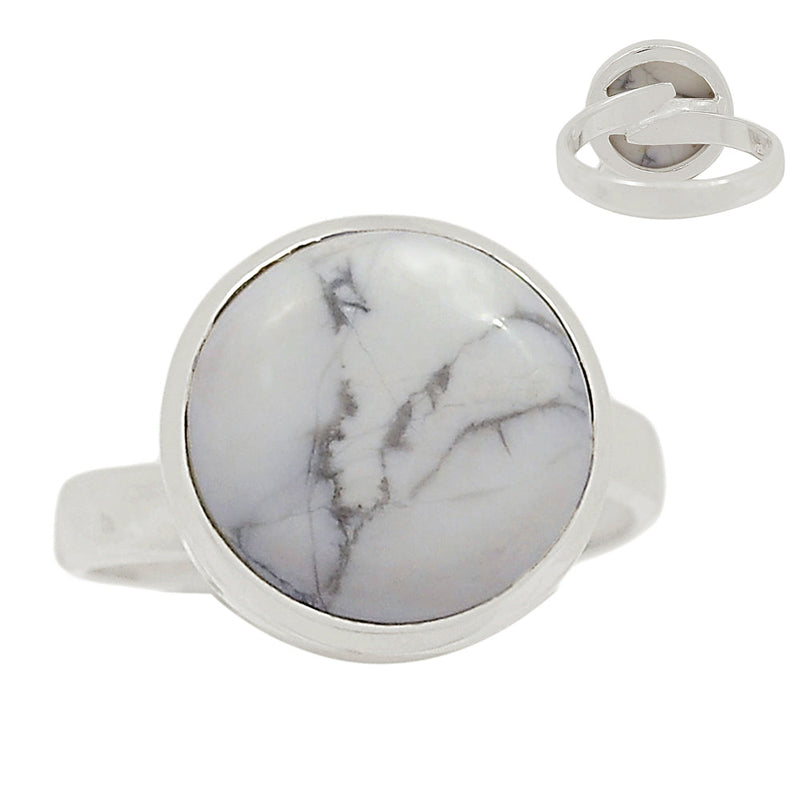 Adjustable Ring - White Howlite Ring - WHOR556