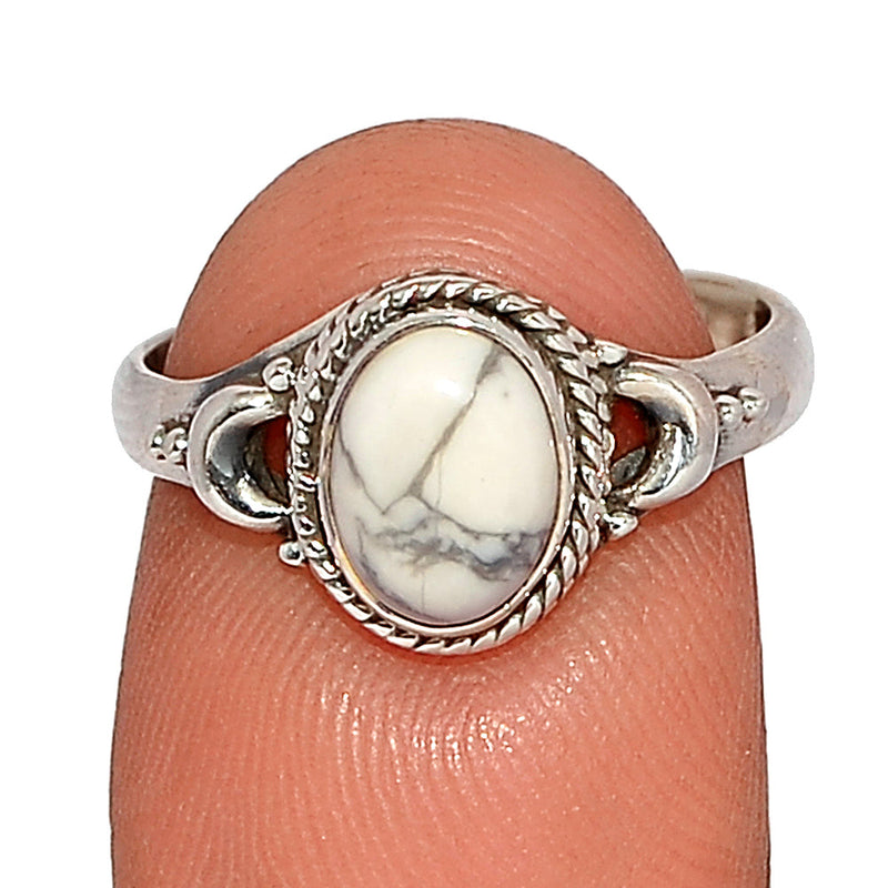 Small Filigree - White Howlite Ring - WHOR677