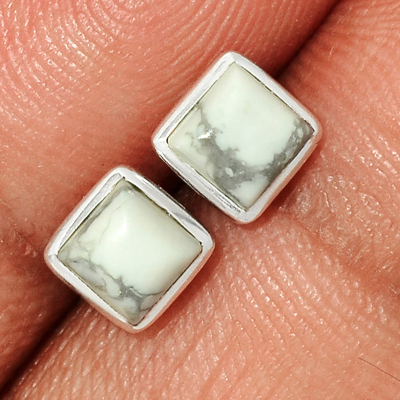 White Howlite Studs - WHOS28