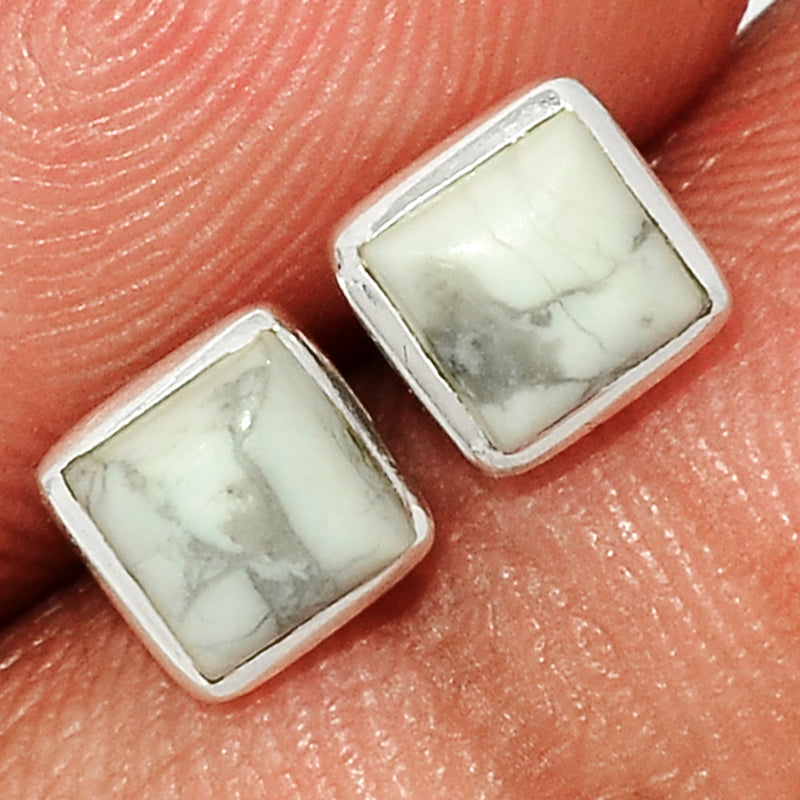 White Howlite Studs - WHOS7
