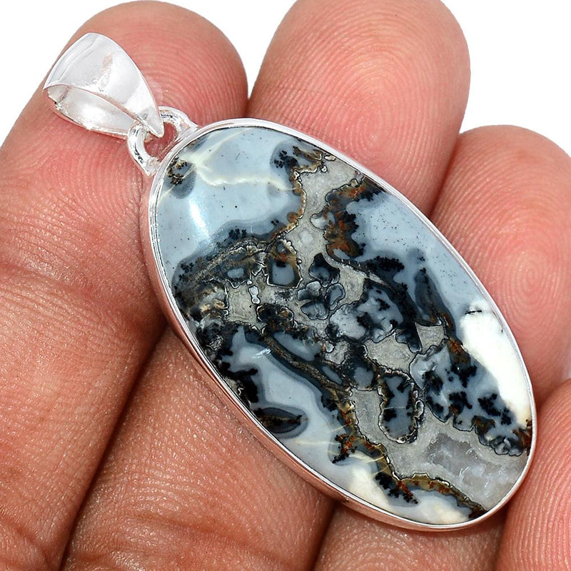 1.7" White Malingo Jasper Pendants - WMJP124