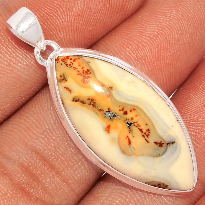 1.7" White Malingo Jasper Pendants - WMJP141