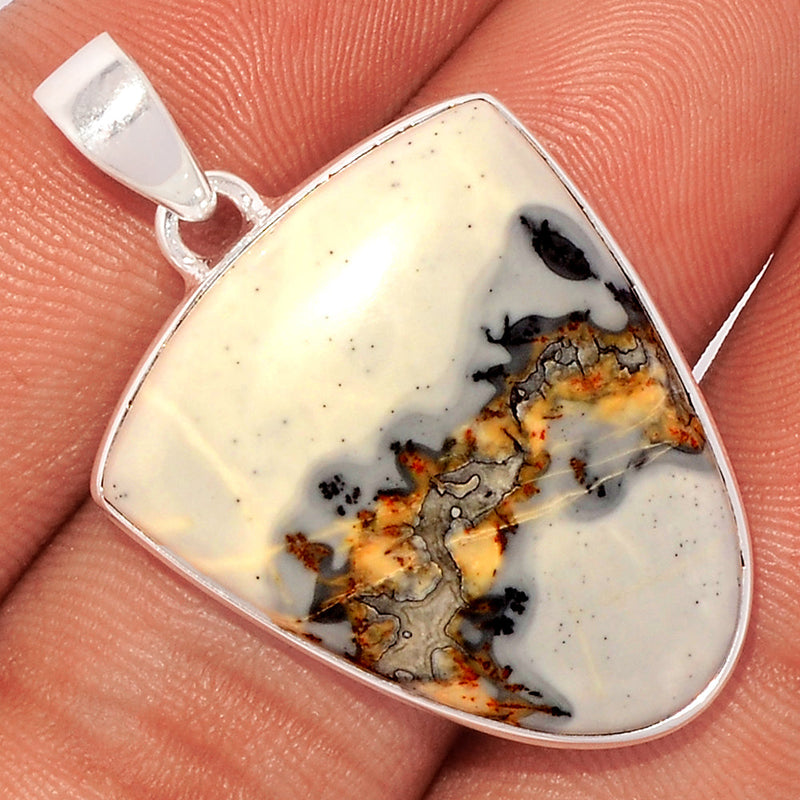 1.5" White Malingo Jasper Pendants - WMJP151