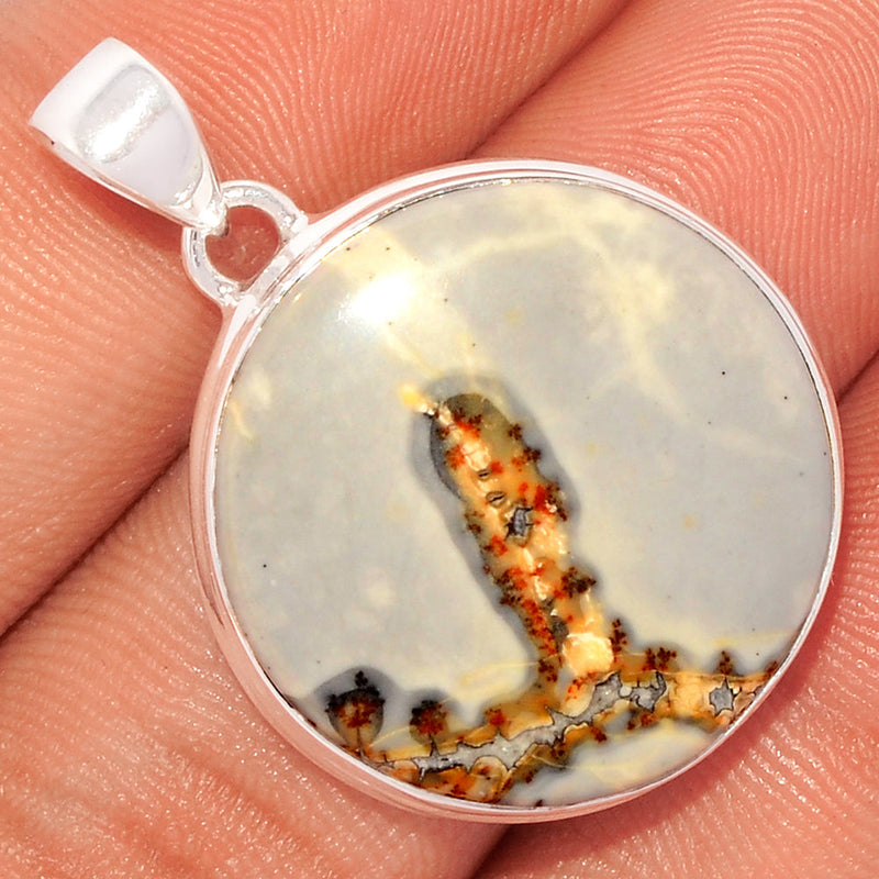 1.3" White Malingo Jasper Pendants - WMJP161