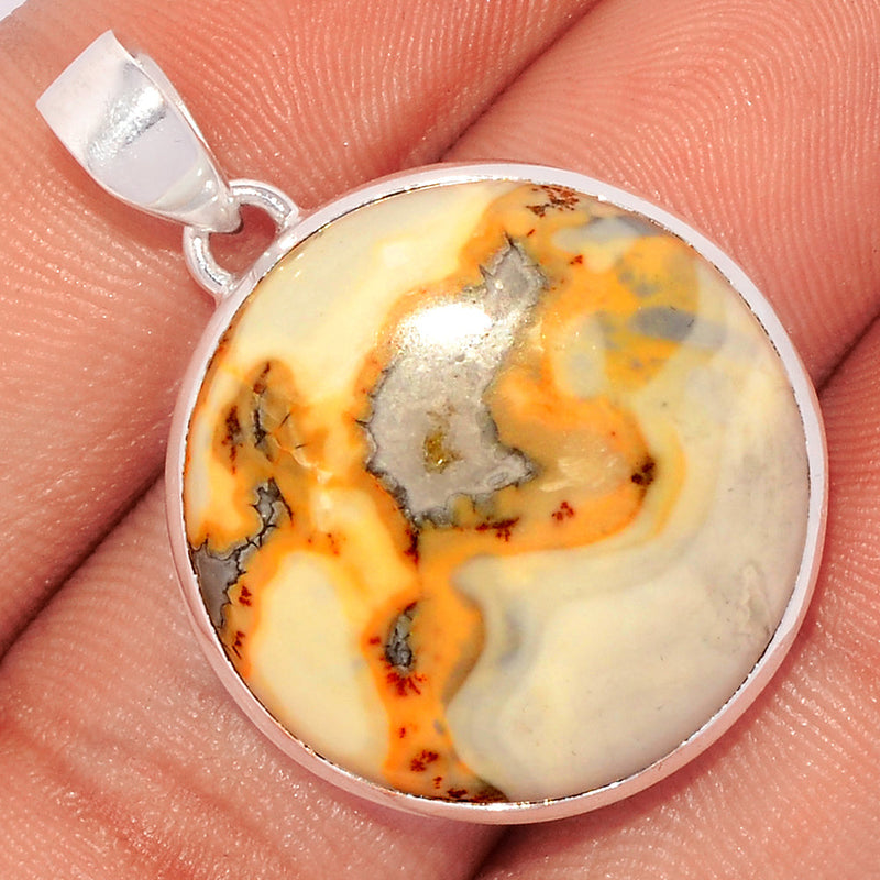 1.3" White Malingo Jasper Pendants - WMJP175