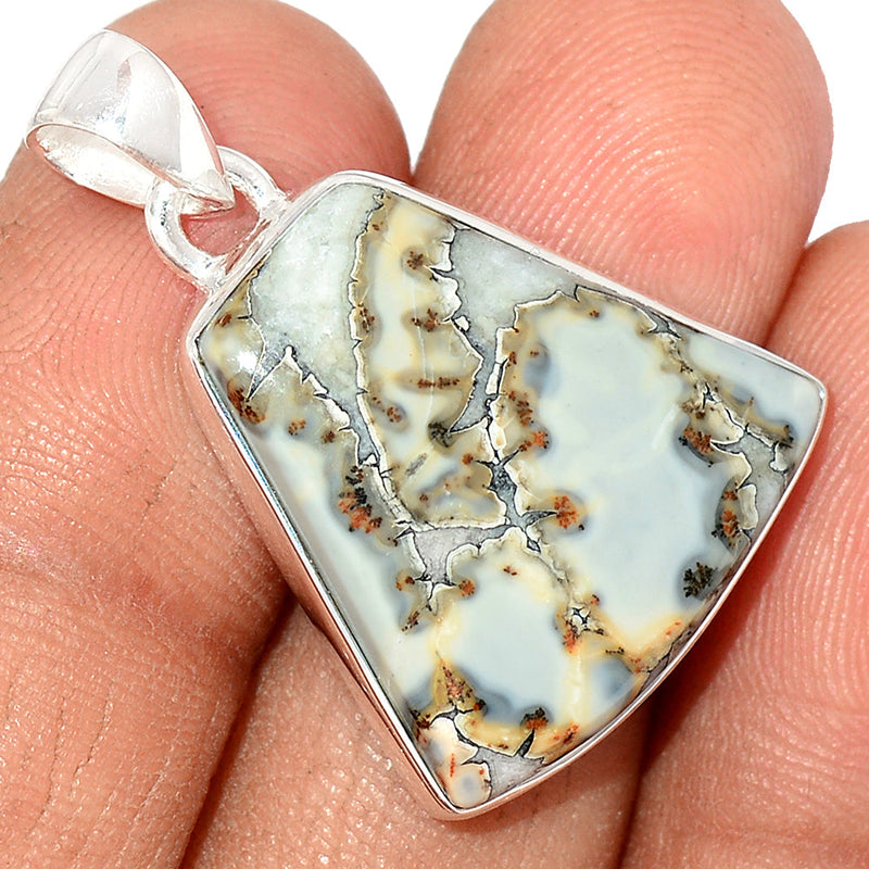 1.2" White Malingo Jasper Pendants - WMJP218