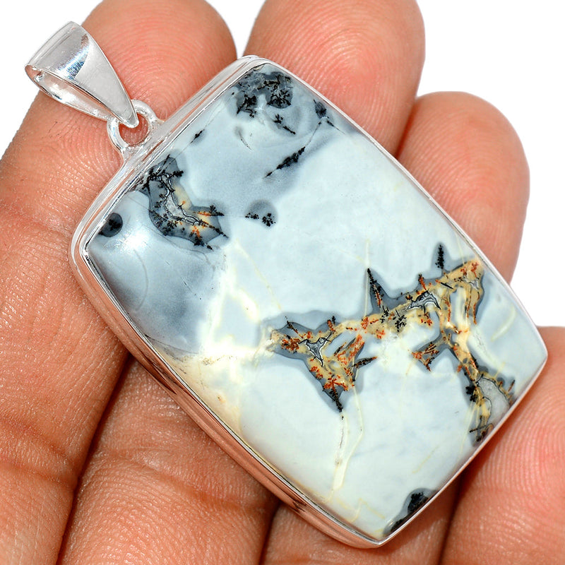 2.1" White Malingano Jasper Pendants - WMJP250