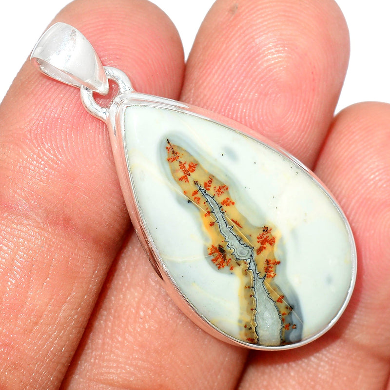 1.6" White Malingano Jasper Pendants - WMJP289