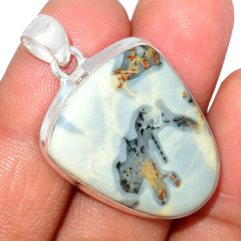 1.5" White Malingano Jasper Pendants - WMJP298