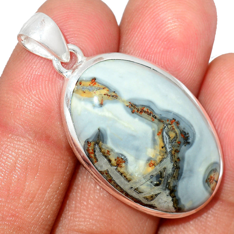 1.6" White Malingano Jasper Pendants - WMJP299