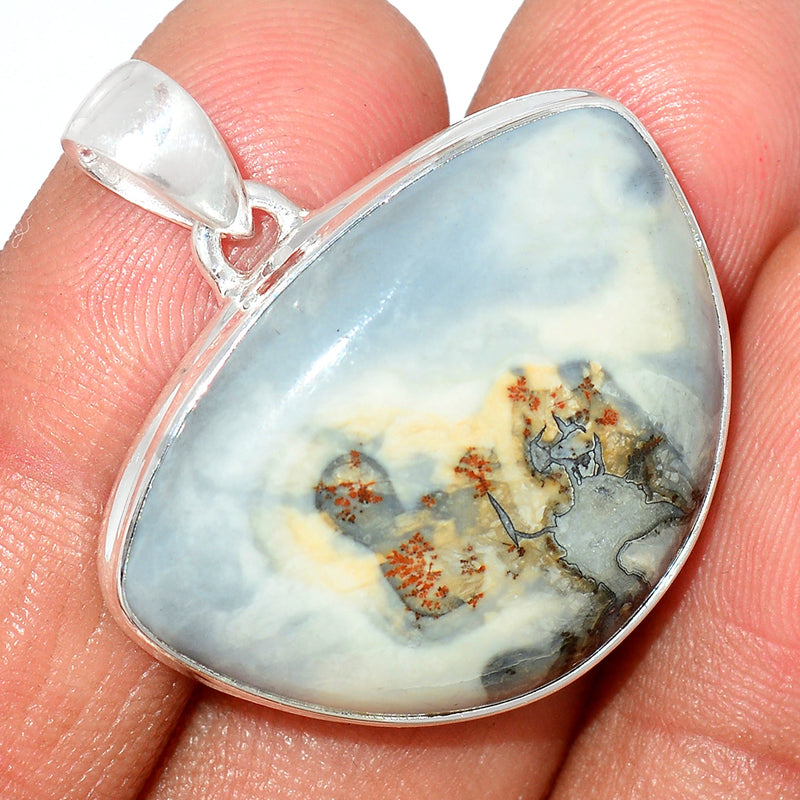 1.3" White Malingano Jasper Pendants - WMJP302