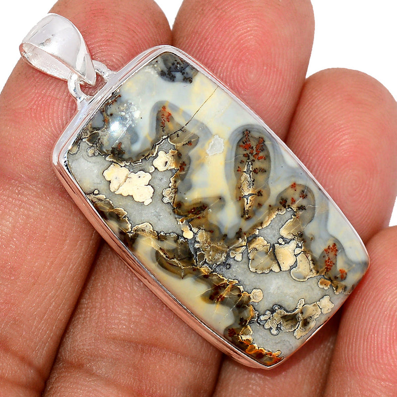 1.8" White Malingano Jasper Pendants - WMJP306