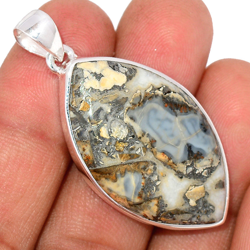 1.8" White Malingano Jasper Pendants - WMJP307