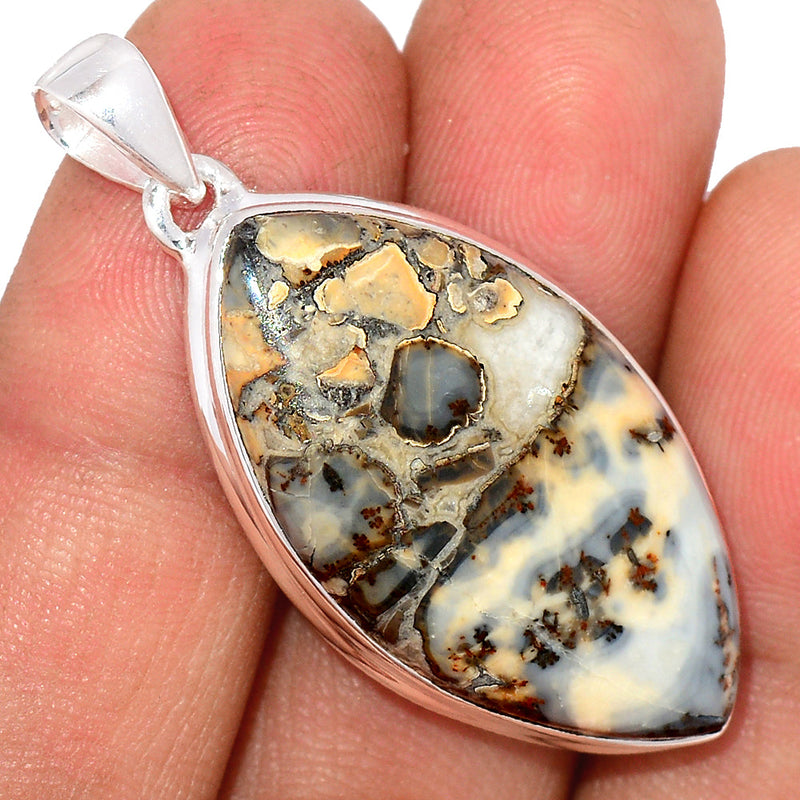 1.7" White Malingano Jasper Pendants - WMJP309