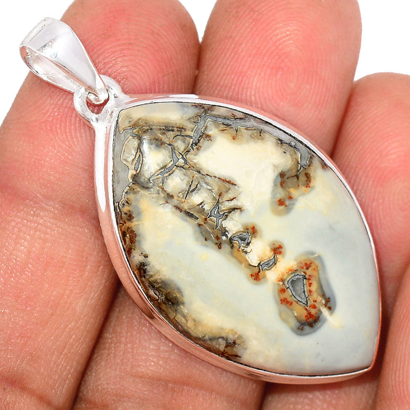 1.8" White Malingano Jasper Pendants - WMJP311