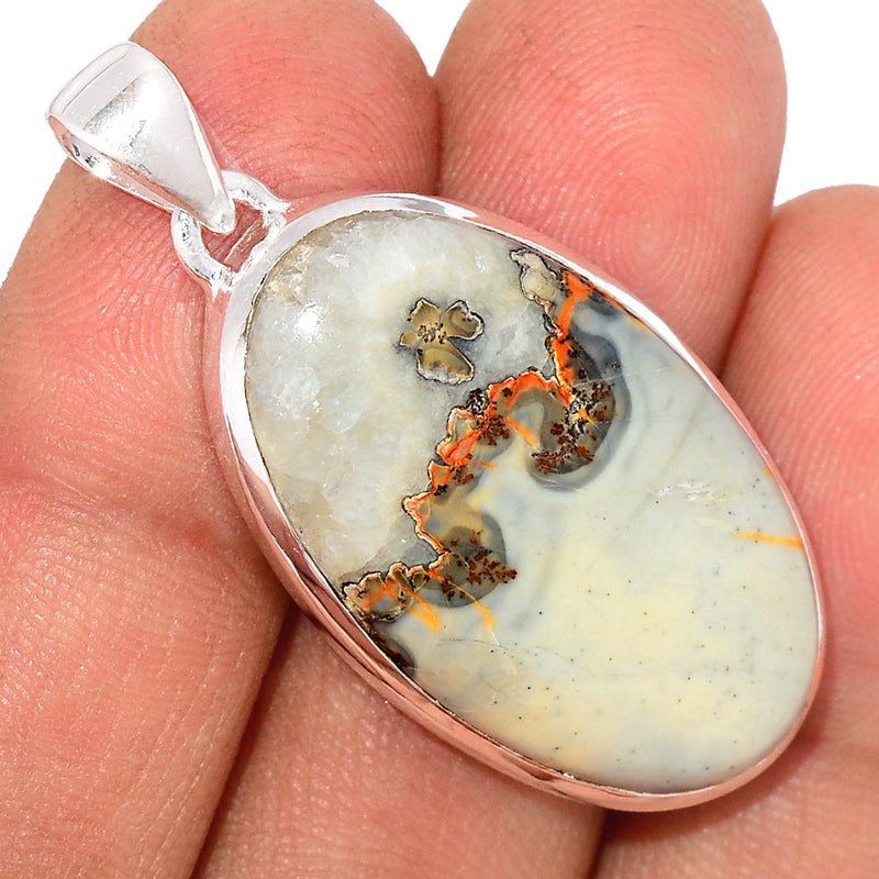 1.7" White Malingano Jasper Pendants - WMJP316