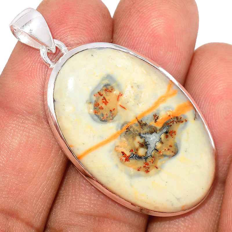 1.8" White Malingano Jasper Pendants - WMJP317