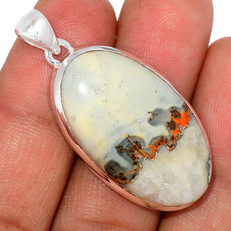 1.6" White Malingano Jasper Pendants - WMJP321