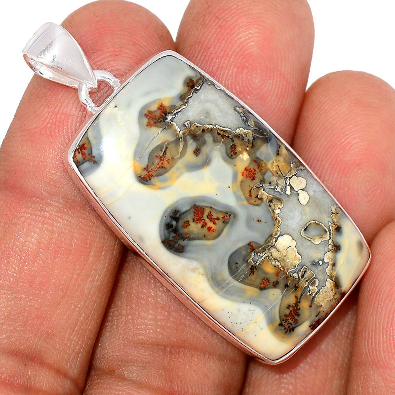 1.8" White Malingano Jasper Pendants - WMJP322