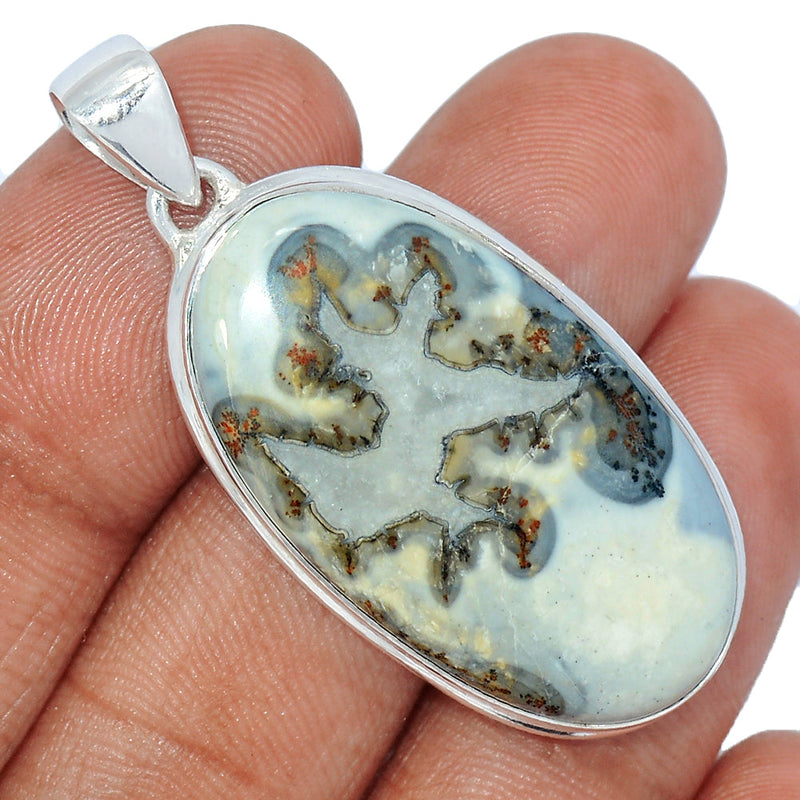 1.8" White Malingano Jasper Pendants - WMJP326