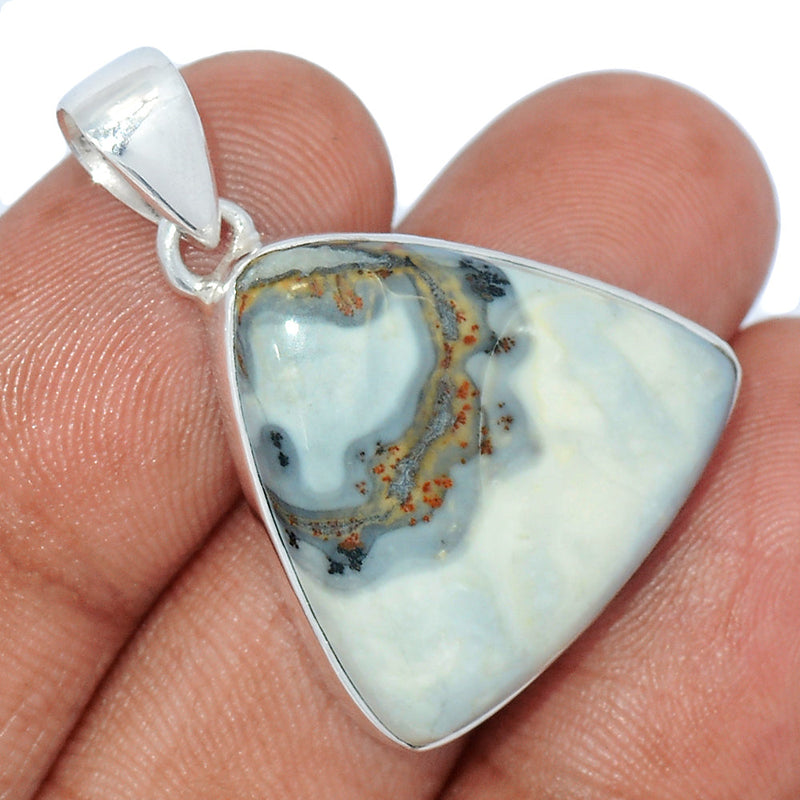 1.3" White Malingano Jasper Pendants - WMJP335