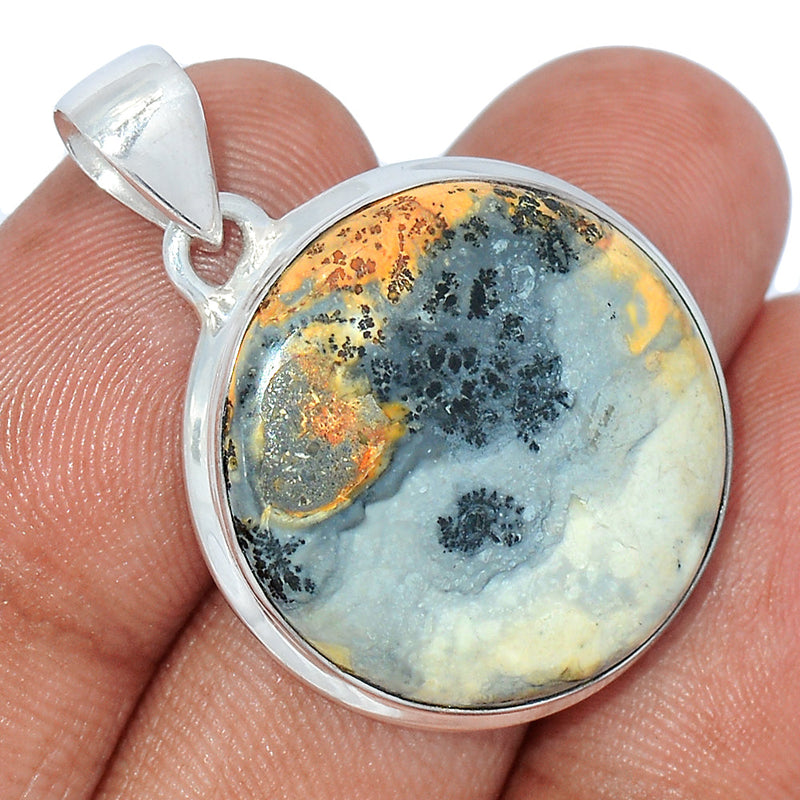 1.5" White Malingano Jasper Pendants - WMJP337