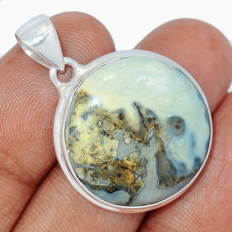 1.3" White Malingano Jasper Pendants - WMJP341