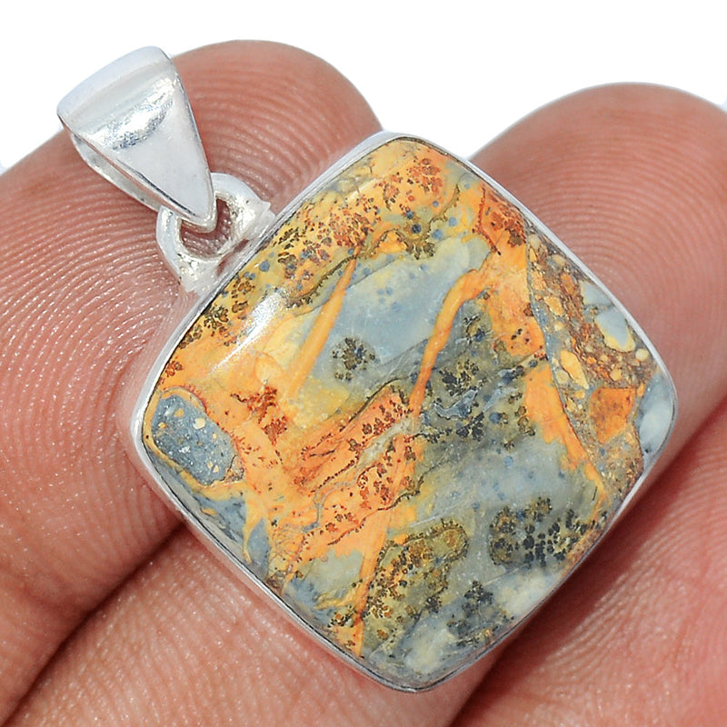 1.2" White Malingano Jasper Pendants - WMJP344