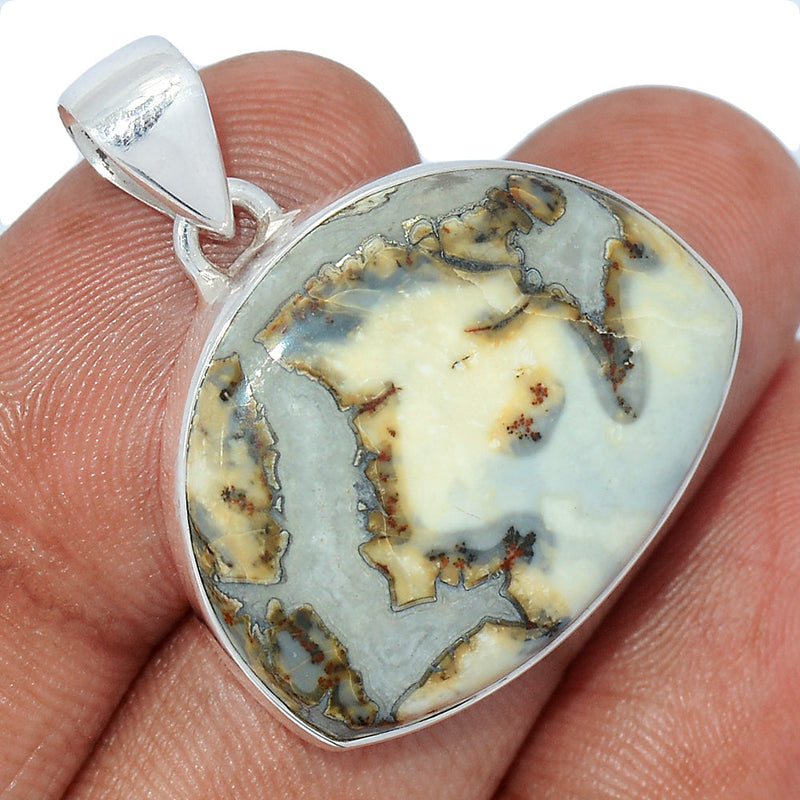 1.2" White Malingano Jasper Pendants - WMJP347