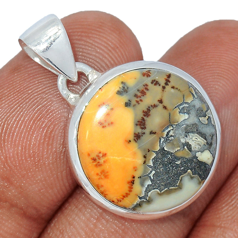 1.1" White Malingano Jasper Pendants - WMJP353