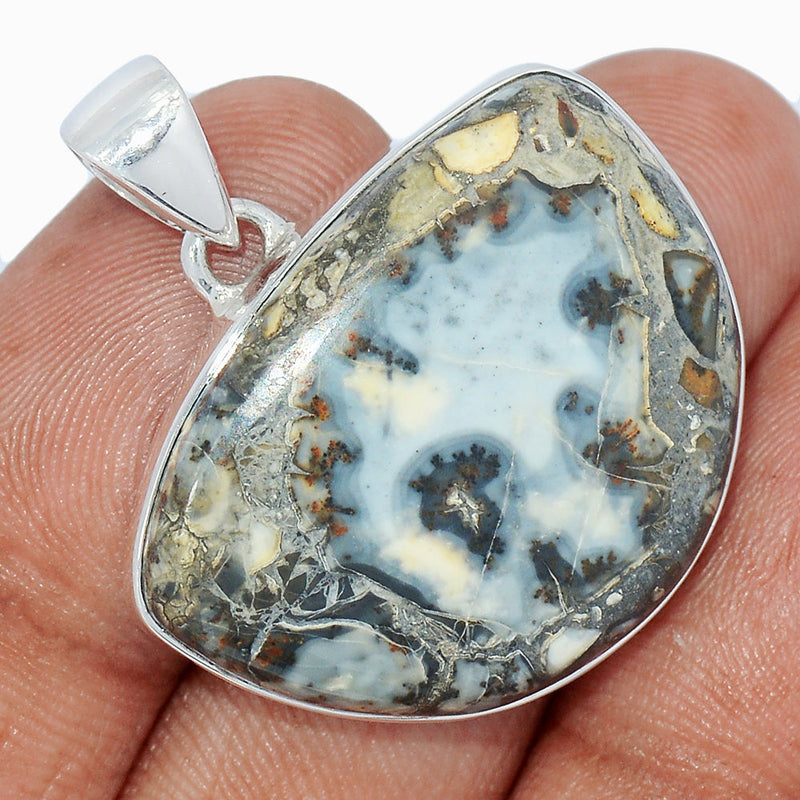 1.3" White Malingano Jasper Pendants - WMJP354