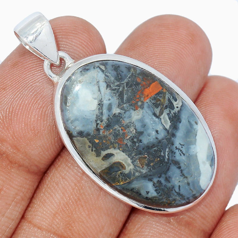 1.7" White Malingano Jasper Pendants - WMJP355