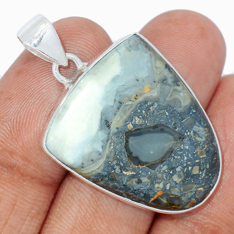 1.6" White Malingano Jasper Pendants - WMJP361