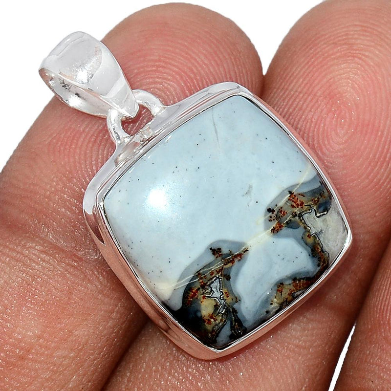 1.1" White Malingo Jasper Pendants - WMJP85