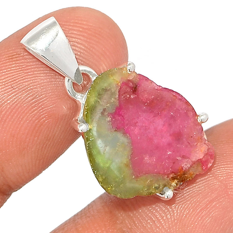 1.1" Claw - Watermelon Tourmaline Slice Pendants - WTSP433